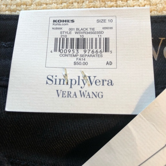 SimplyVera Vera Wang Black Jeans Bootcut Sz 10 - Picture 6 of 8